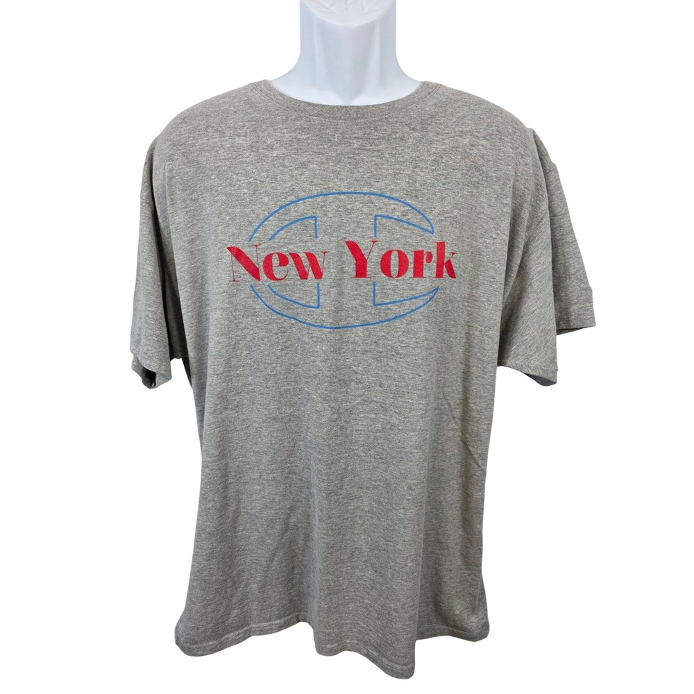 Champion New York Graphic T-Shirt Mens XL Gray Short Sleeve Athletic Tee Logo